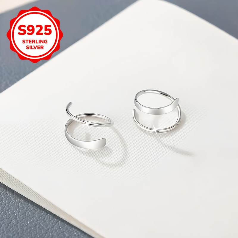 S925 Sterling Silver Spiral Earrings Hypoallergenic